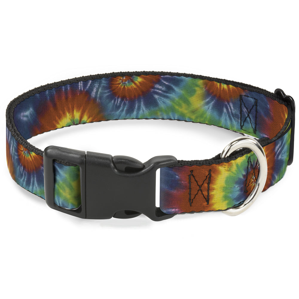 Plastic Clip Collar - Tie Dye Swirl Multi Color Plastic Clip Collars Buckle-Down
