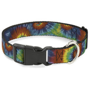 Plastic Clip Collar - Tie Dye Swirl Multi Color Plastic Clip Collars Buckle-Down