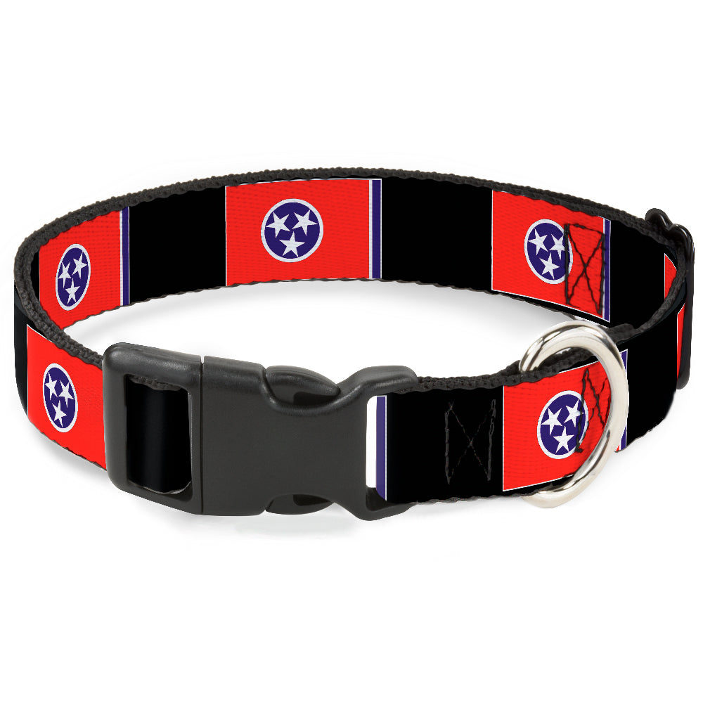 Plastic Clip Collar - Tennessee Flags/Black Plastic Clip Collars Buckle-Down