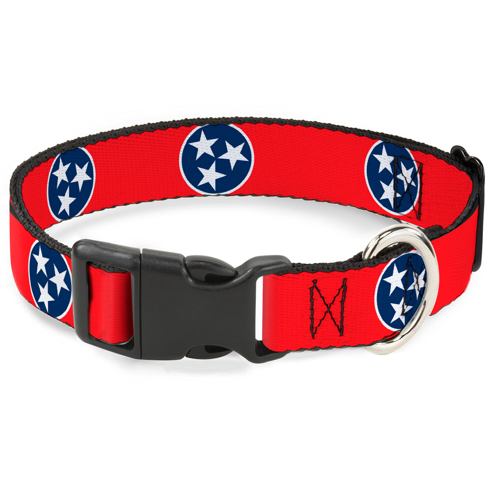 Plastic Clip Collar - Tennessee Flag Stars Red/White/Blue Plastic Clip Collars Buckle-Down