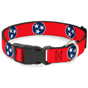 Plastic Clip Collar - Tennessee Flag Stars Red/White/Blue Plastic Clip Collars Buckle-Down