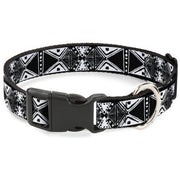 Plastic Clip Collar - Tribal1 Black/White Plastic Clip Collars Buckle-Down