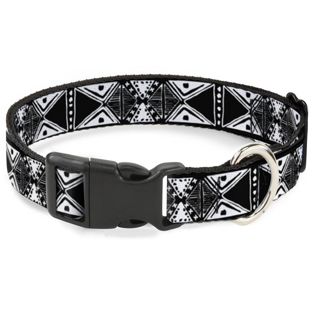 Plastic Clip Collar - Tribal1 Black/White Plastic Clip Collars Buckle-Down