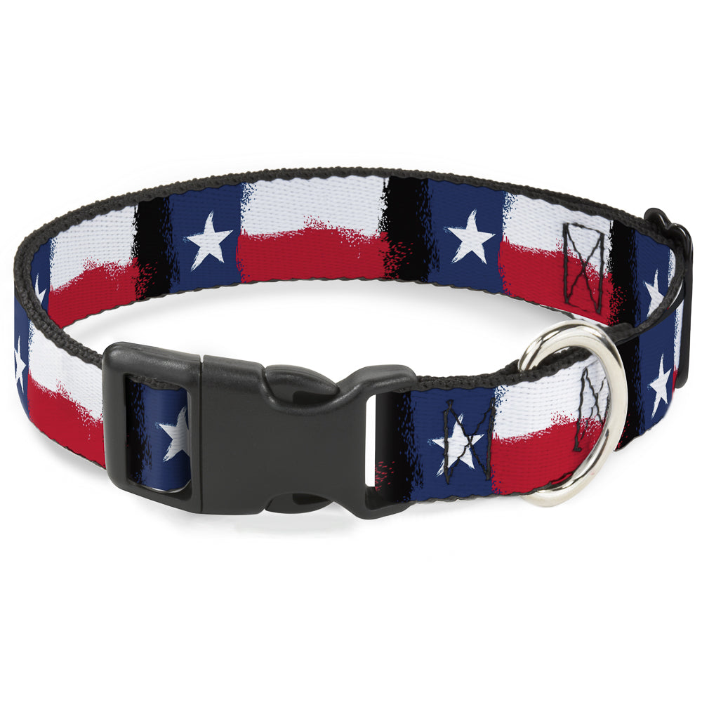 Plastic Clip Collar - Texas Flag Painting Plastic Clip Collars Buckle-Down