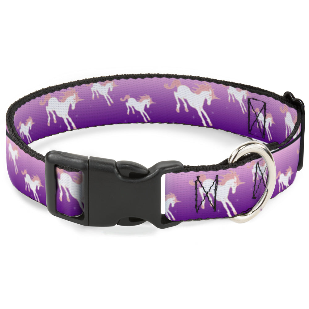 Plastic Clip Collar - Unicorn Sparkles Purple/Pink Plastic Clip Collars Buckle-Down
