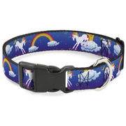 Plastic Clip Collar - Unicorns/Rainbows/Stars Blue/Purple Plastic Clip Collars Buckle-Down