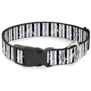 Plastic Clip Collar - Vertical Stripes White/Black/Gray Plastic Clip Collars Buckle-Down