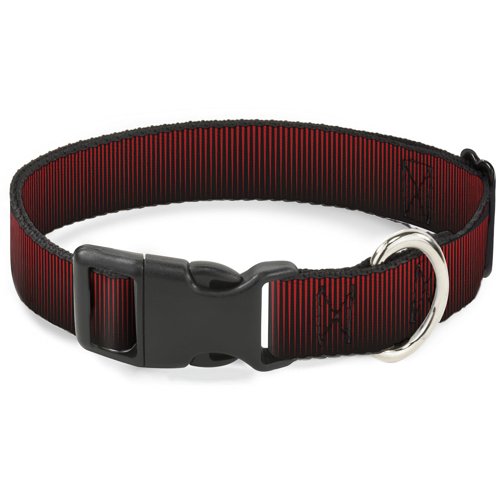 Plastic Clip Collar - Vertical Stripes Transition Black/Red Plastic Clip Collars Buckle-Down