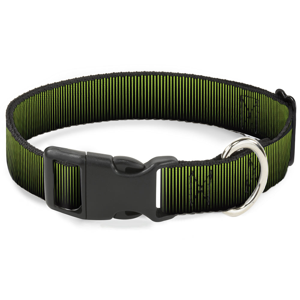 Plastic Clip Collar - Vertical Stripes Transition Black/Yellow Plastic Clip Collars Buckle-Down