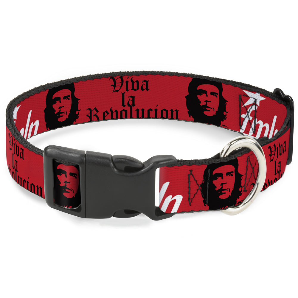 Plastic Clip Collar - VIVA LA REVOLUCION Che w/fmln Red Plastic Clip Collars Buckle-Down