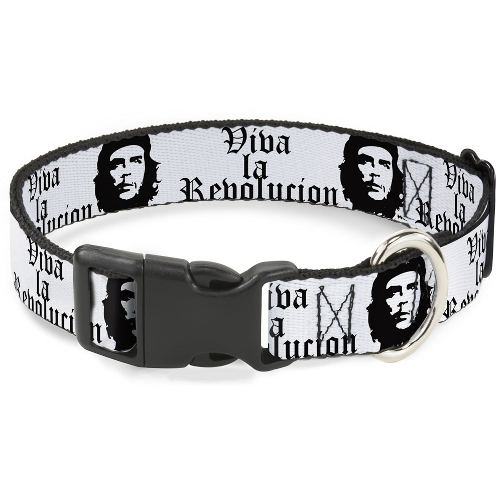 Plastic Clip Collar - VIVA LA REVOLUCION Che White/Black Plastic Clip Collars Buckle-Down