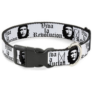 Plastic Clip Collar - VIVA LA REVOLUCION Che White/Black Plastic Clip Collars Buckle-Down