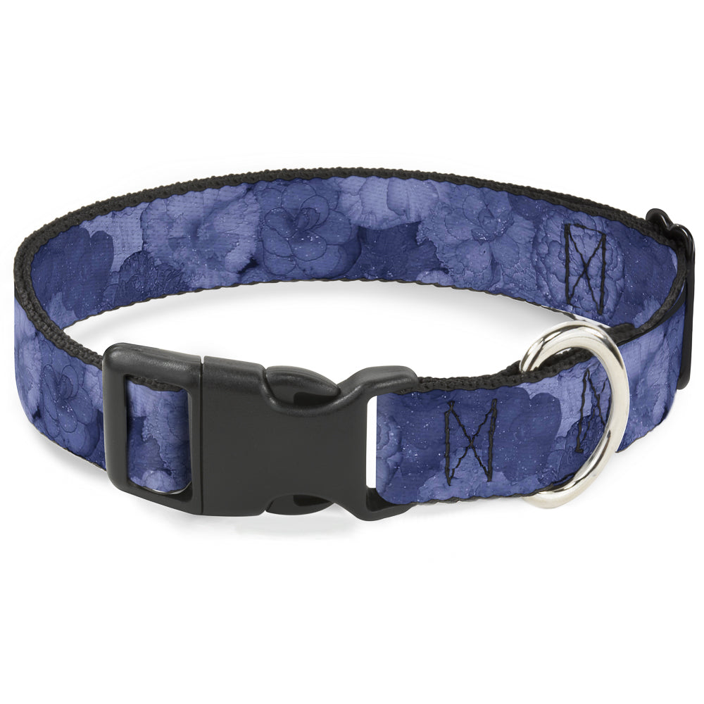 Plastic Clip Collar - Vivid Floral Collage2 Blues Plastic Clip Collars Buckle-Down
