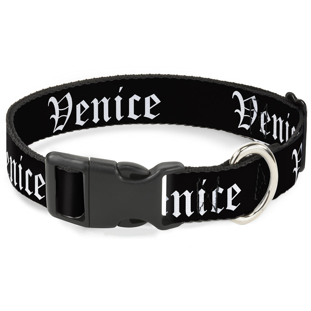 Plastic Clip Collar - VENICE Old English Black/White Plastic Clip Collars Buckle-Down