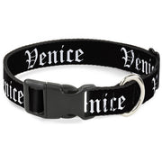 Plastic Clip Collar - VENICE Old English Black/White Plastic Clip Collars Buckle-Down