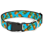 Plastic Clip Collar - Vivid Pineapples Scattered Blue Plastic Clip Collars Buckle-Down