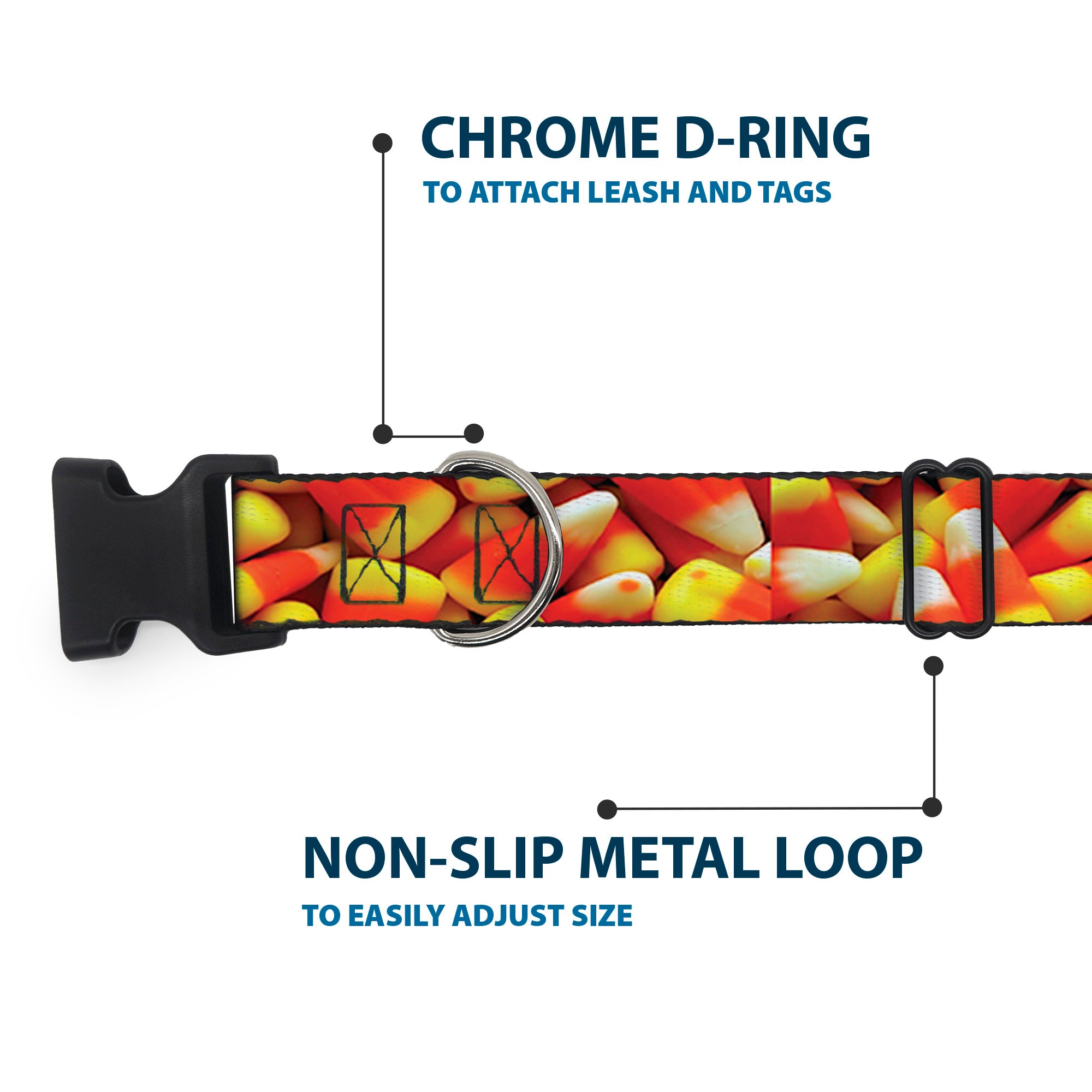 Plastic Clip Collar - Vivid Candy Corn Stacked Plastic Clip Collars Buckle-Down