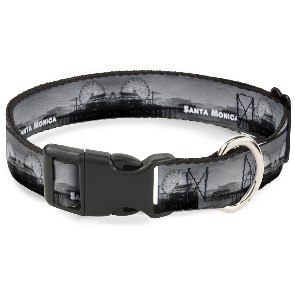 Plastic Clip Collar - Vivid SANTA MONICA Pier Skyline Grays/White Plastic Clip Collars Buckle-Down