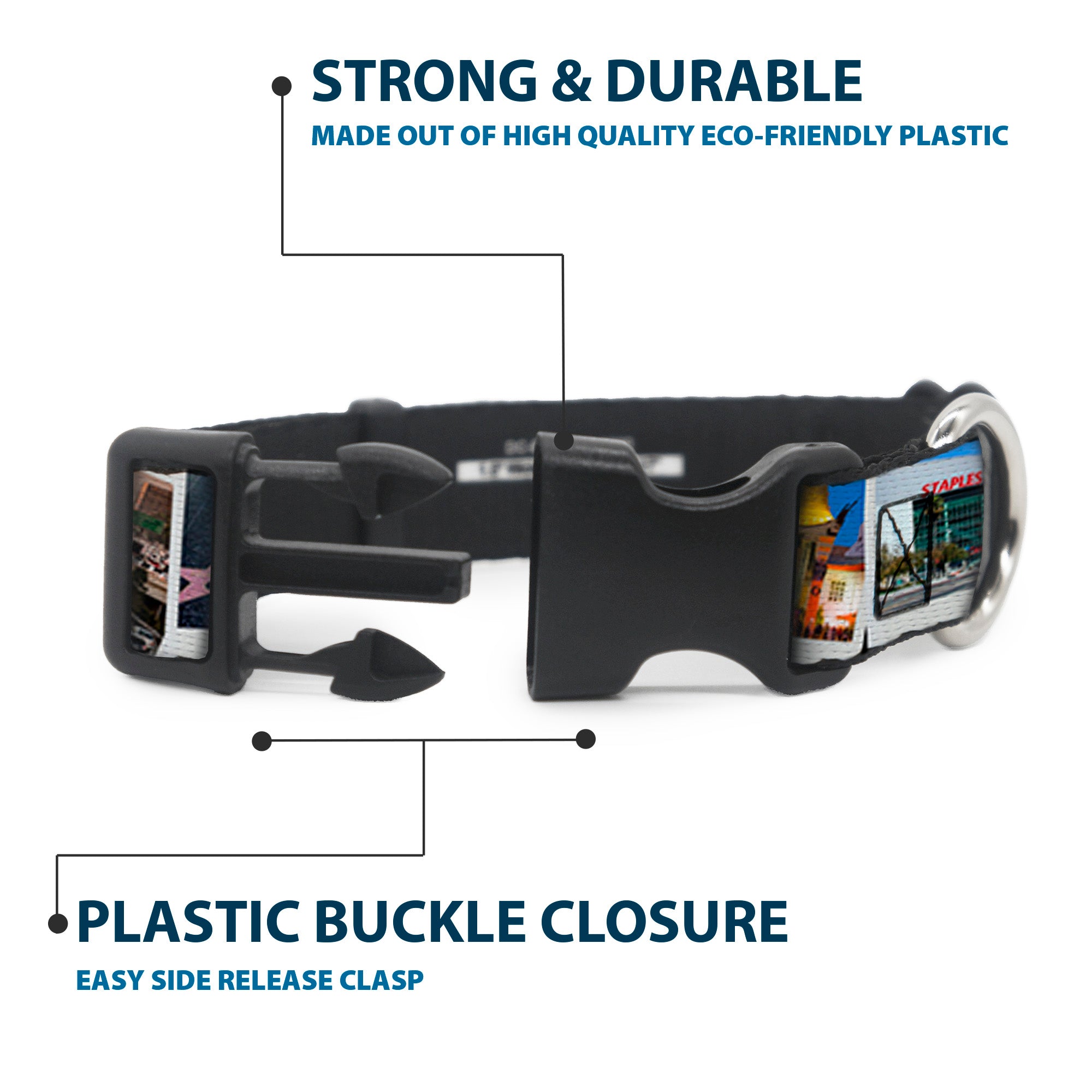 Plastic Clip Collar - Vivid Los Angeles Snapshots Stacked Plastic Clip Collars Buckle-Down