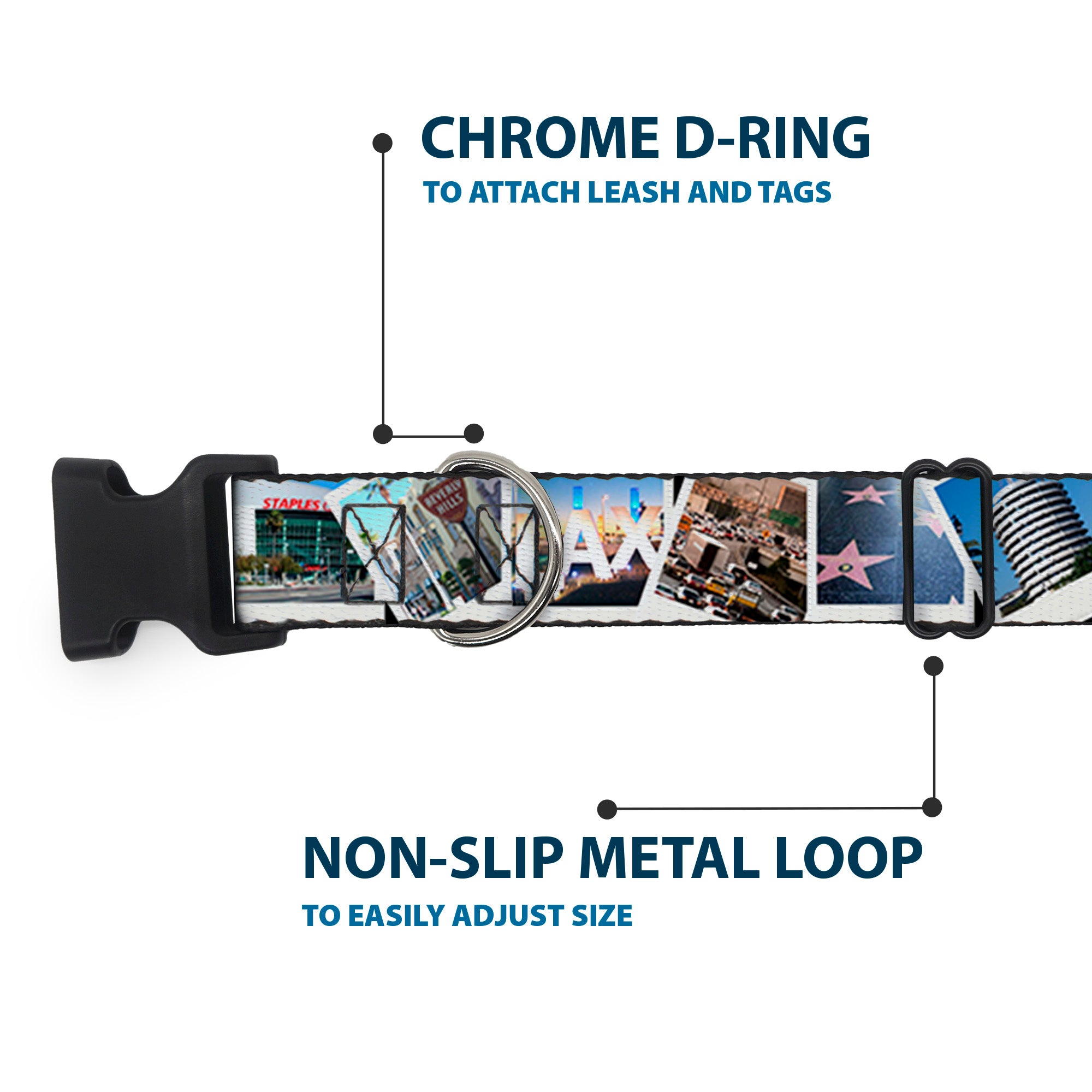 Plastic Clip Collar - Vivid Los Angeles Snapshots Stacked Plastic Clip Collars Buckle-Down