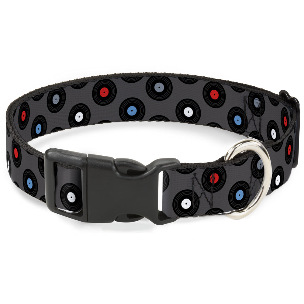Plastic Clip Collar - Vinyl Records Gray/Black/Red/Blue/White Plastic Clip Collars Buckle-Down