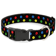 Plastic Clip Collar - Vinyl Records Stacked Black/Gray/Multi Color Plastic Clip Collars Buckle-Down
