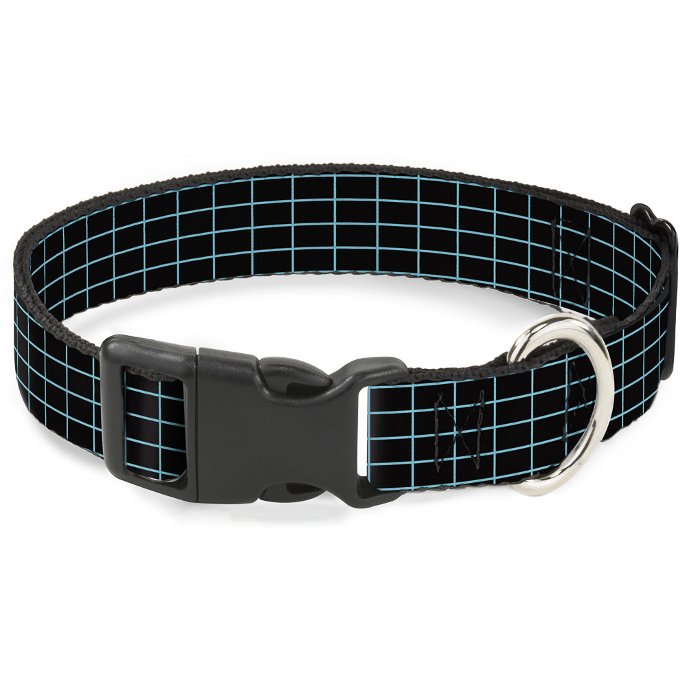 Plastic Clip Collar - Wire Grid Black/Blue Plastic Clip Collars Buckle-Down