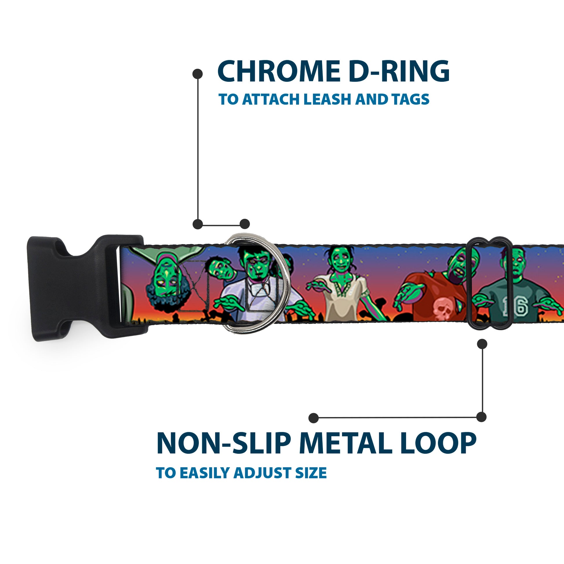 Plastic Clip Collar - Walking Zombies Plastic Clip Collars Buckle-Down