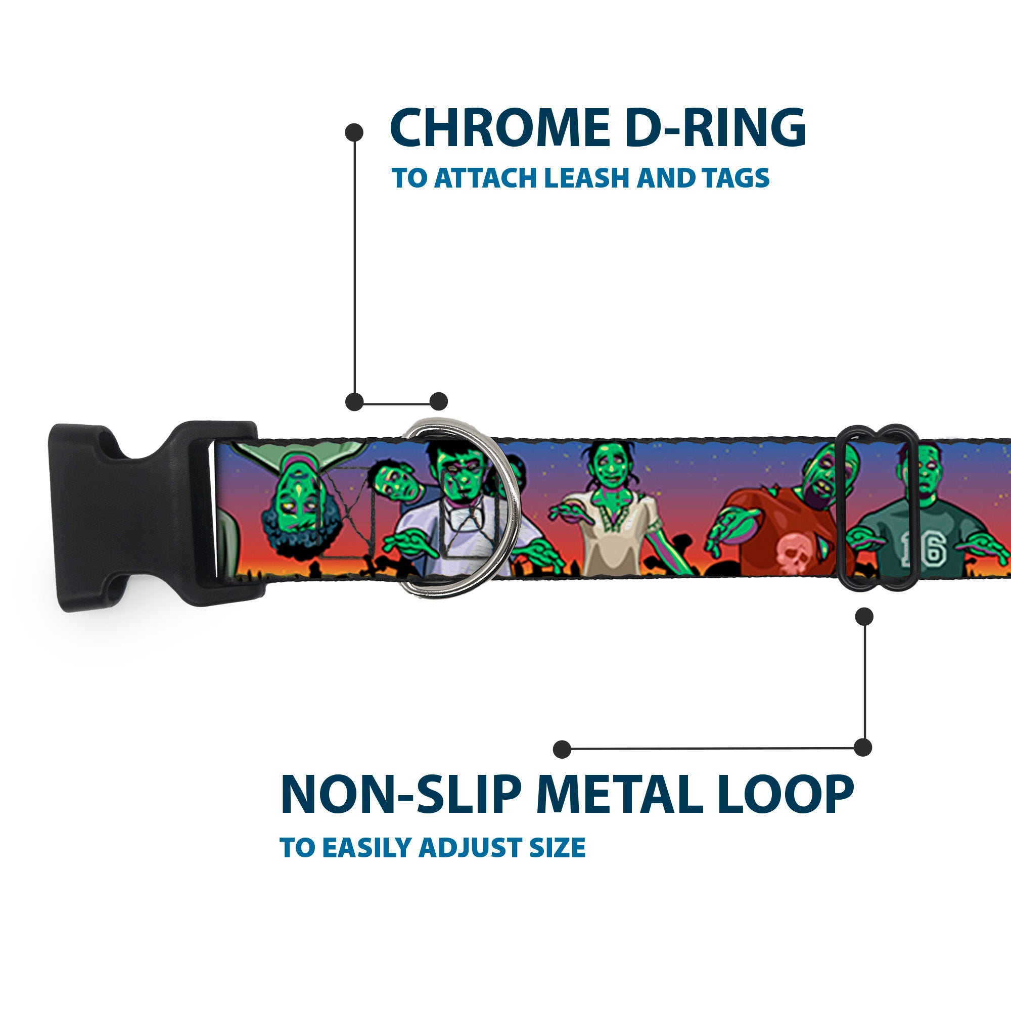 Plastic Clip Collar - Walking Zombies Plastic Clip Collars Buckle-Down