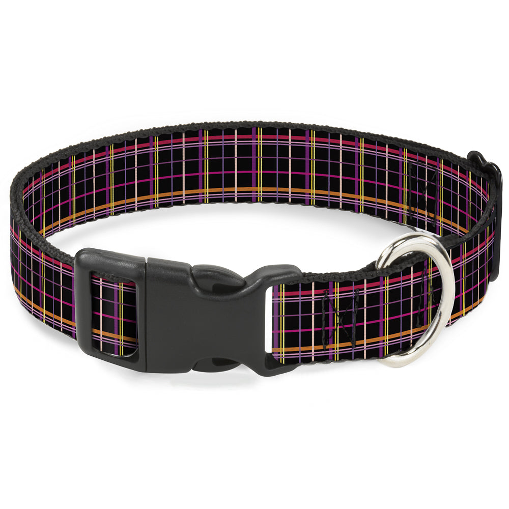 Plastic Clip Collar - Wire Grid Black/Orange/Purple Plastic Clip Collars Buckle-Down