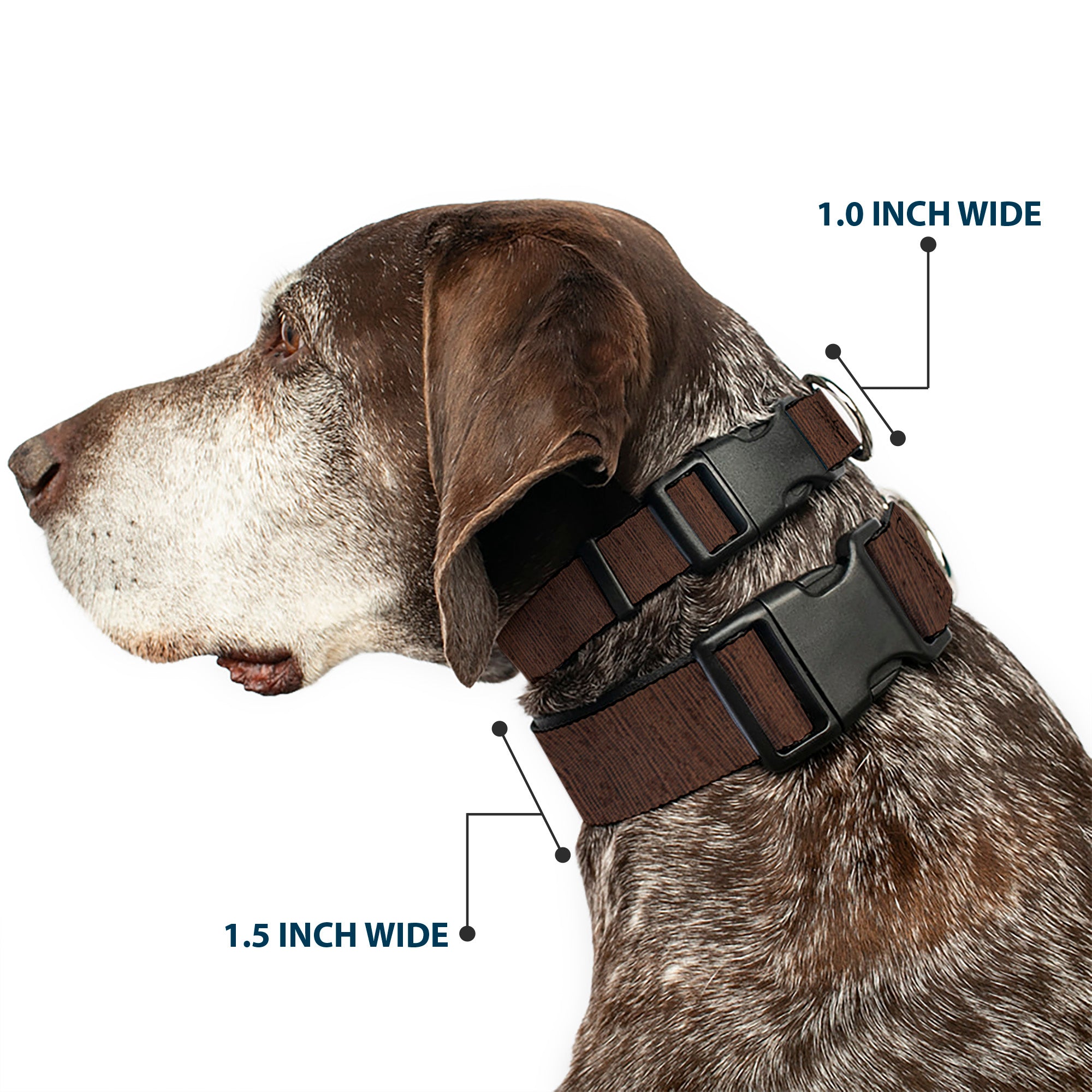 Plastic Clip Collar - Wood Grain Vertical Brown Plastic Clip Collars Buckle-Down