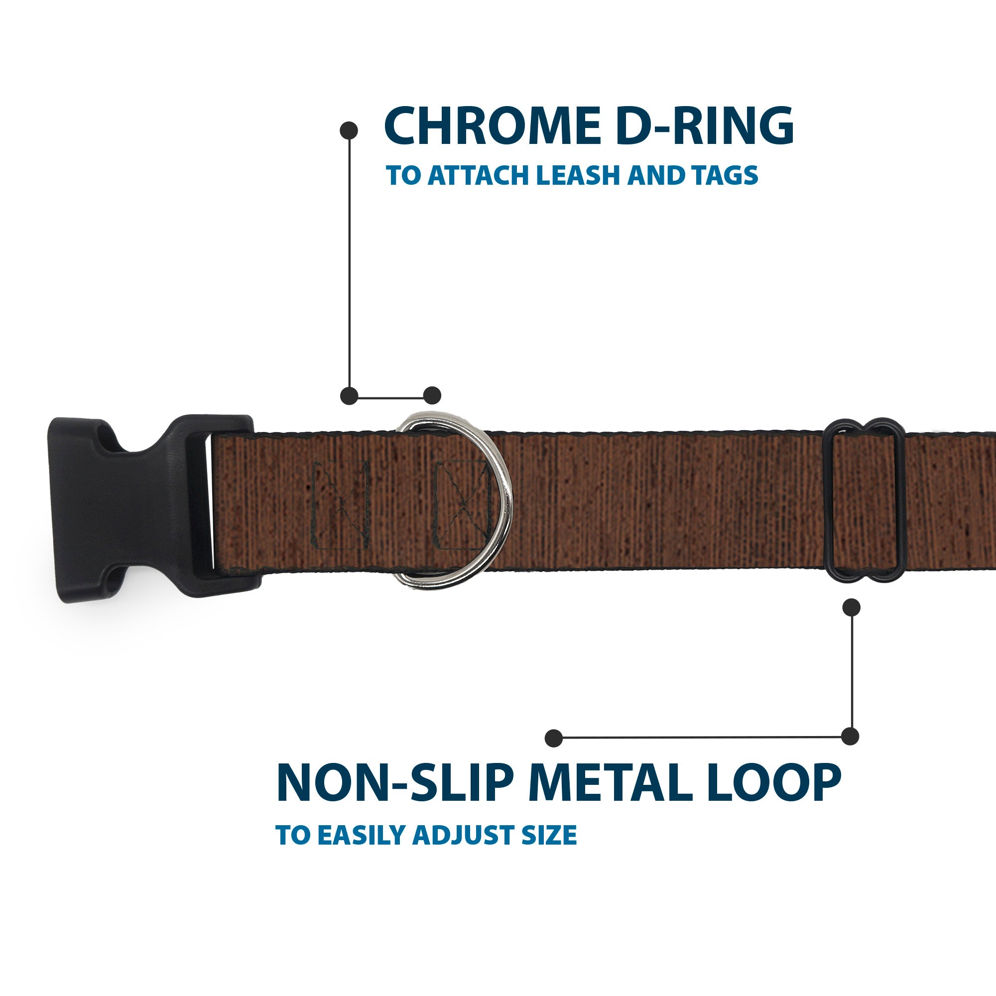 Plastic Clip Collar - Wood Grain Vertical Brown Plastic Clip Collars Buckle-Down