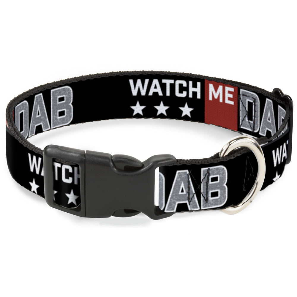 Plastic Clip Collar - WATCH ME DAB/Stars Black/Red/White/Crackle Gray Plastic Clip Collars Buckle-Down