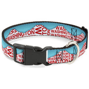 Plastic Clip Collar - WASHINGTON Mountain Range Turquoise/White/Red Plastic Clip Collars Buckle-Down