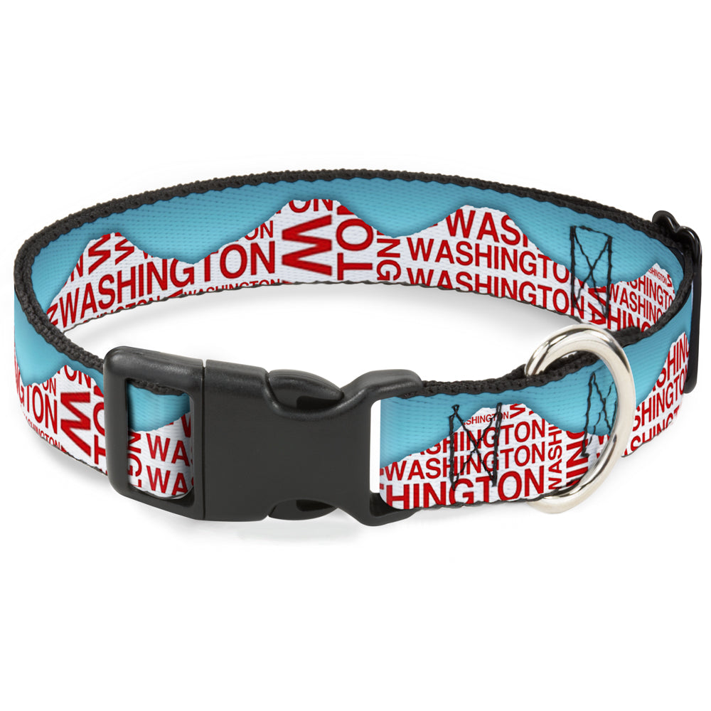 Plastic Clip Collar - WASHINGTON Mountain Range Turquoise/White/Red Plastic Clip Collars Buckle-Down