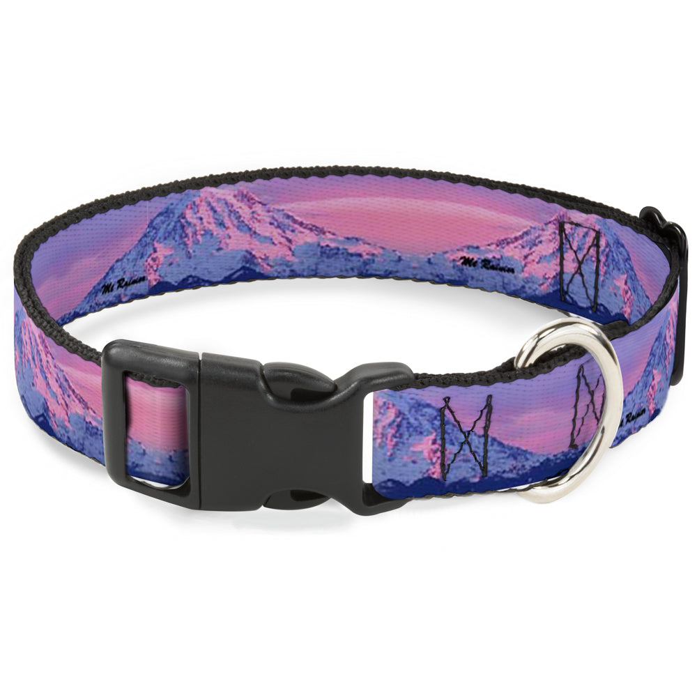 Plastic Clip Collar - Washington MT. RAINIER Sunset Landscape Plastic Clip Collars Buckle-Down