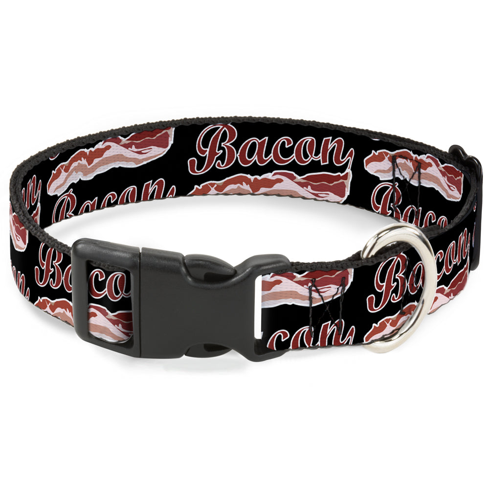 Plastic Clip Collar - BACON Baseball Script Plastic Clip Collars Buckle-Down