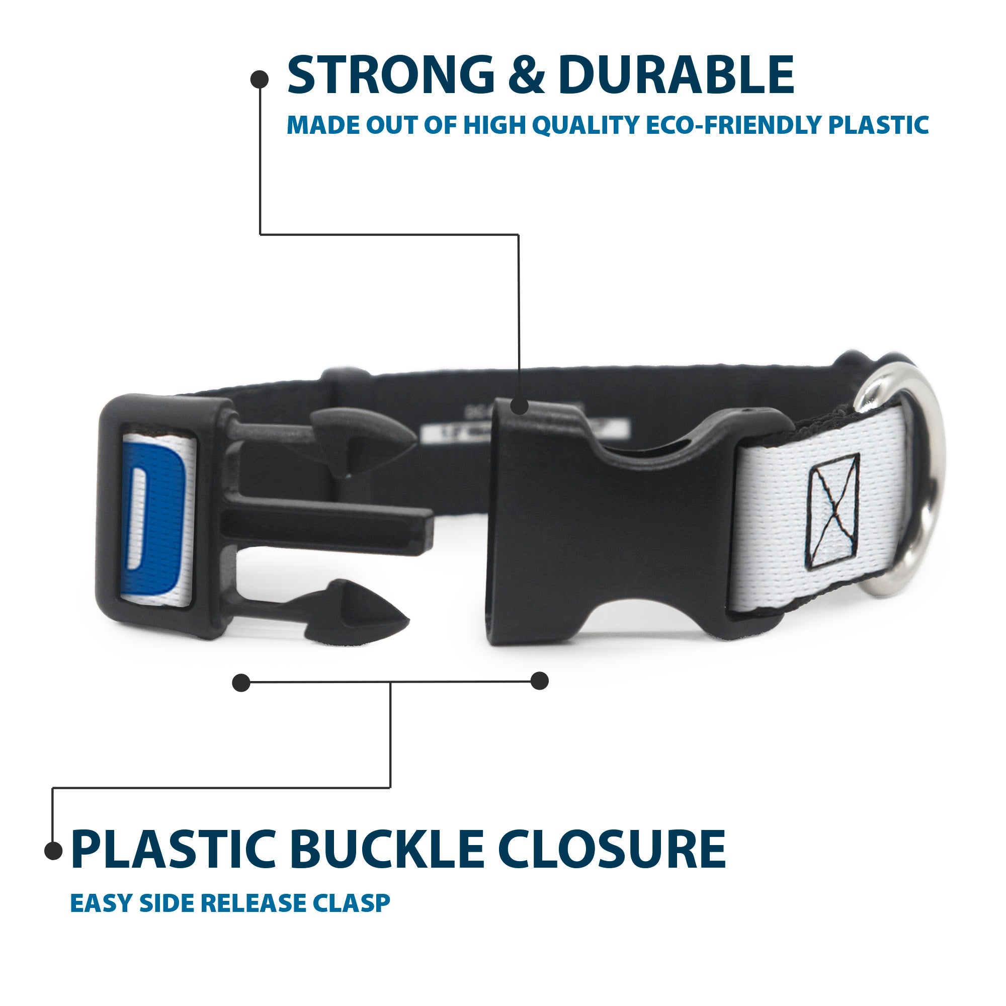 Plastic Clip Collar - YOU MAD BRO White/Royal Plastic Clip Collars Buckle-Down