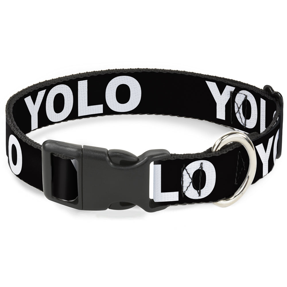 Plastic Clip Collar - YOLO Black/White Plastic Clip Collars Buckle-Down