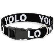 Plastic Clip Collar - YOLO Black/White Plastic Clip Collars Buckle-Down