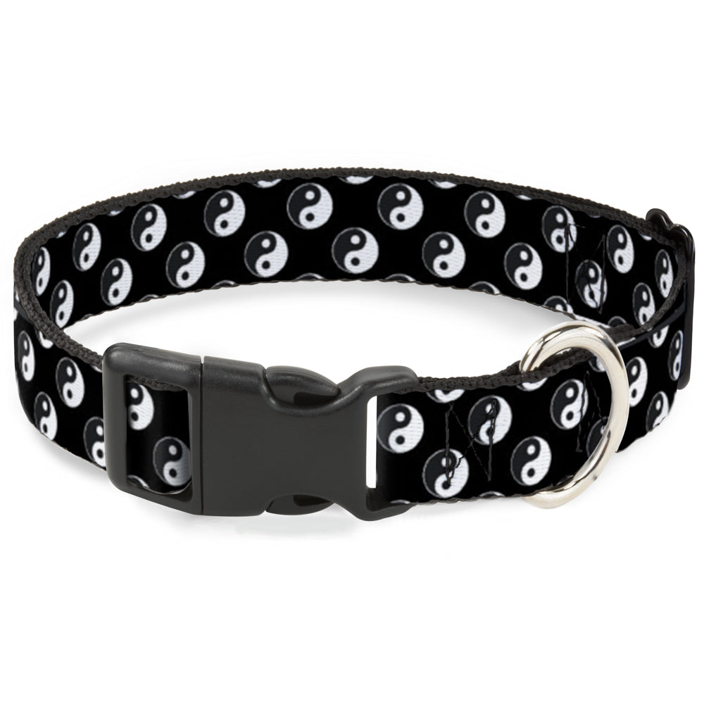 Plastic Clip Collar - Yin Yang Monogram Black/White Plastic Clip Collars Buckle-Down