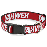 Plastic Clip Collar - YAHWEH Text Red/White Plastic Clip Collars Buckle-Down