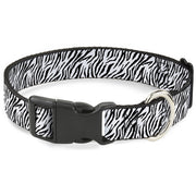 Plastic Clip Collar - Zebra 2 White Plastic Clip Collars Buckle-Down