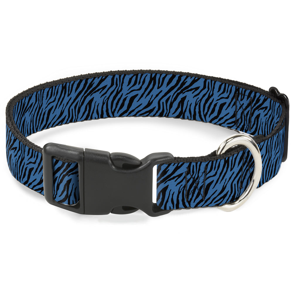 Plastic Clip Collar - Zebra 2 Turquoise Plastic Clip Collars Buckle-Down