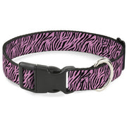 Plastic Clip Collar - Zebra 2 Baby Pink Plastic Clip Collars Buckle-Down