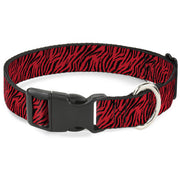Plastic Clip Collar - Zebra 2 Red Plastic Clip Collars Buckle-Down