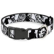 Plastic Clip Collar - Zombies White/Black Plastic Clip Collars Buckle-Down