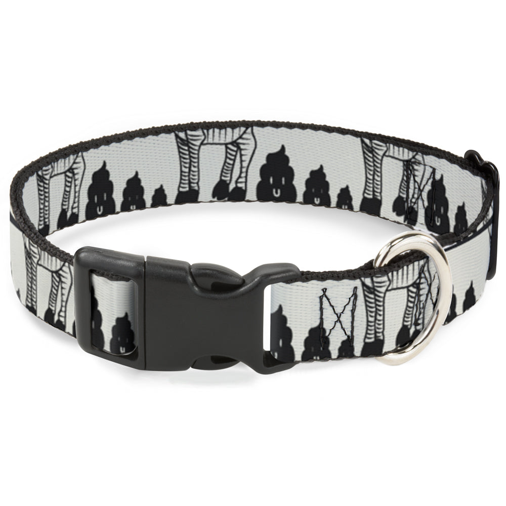 Plastic Clip Collar - Zebra Poops Off-White/Black Plastic Clip Collars Buckle-Down