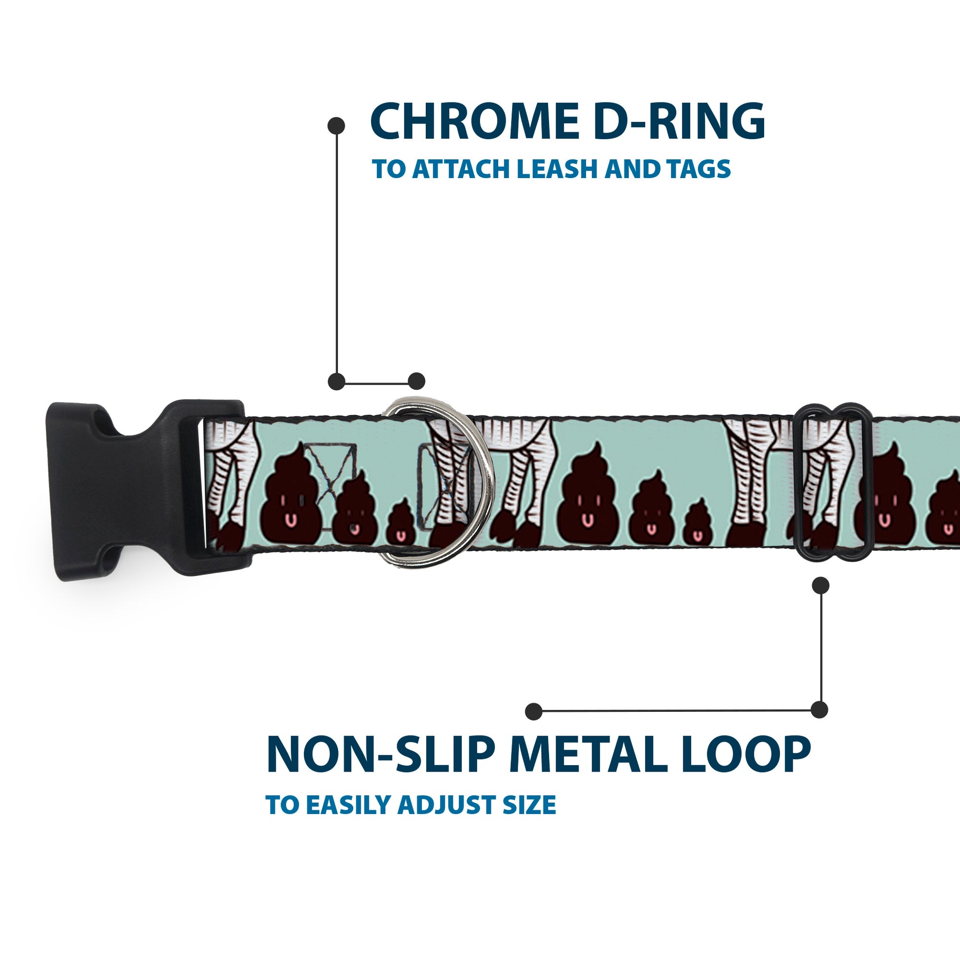 Plastic Clip Collar - Zebra Poops Color Plastic Clip Collars Buckle-Down