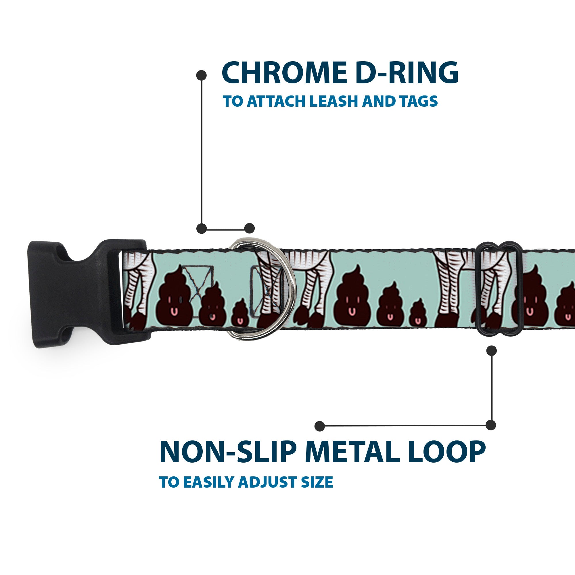 Plastic Clip Collar - Zebra Poops Color Plastic Clip Collars Buckle-Down